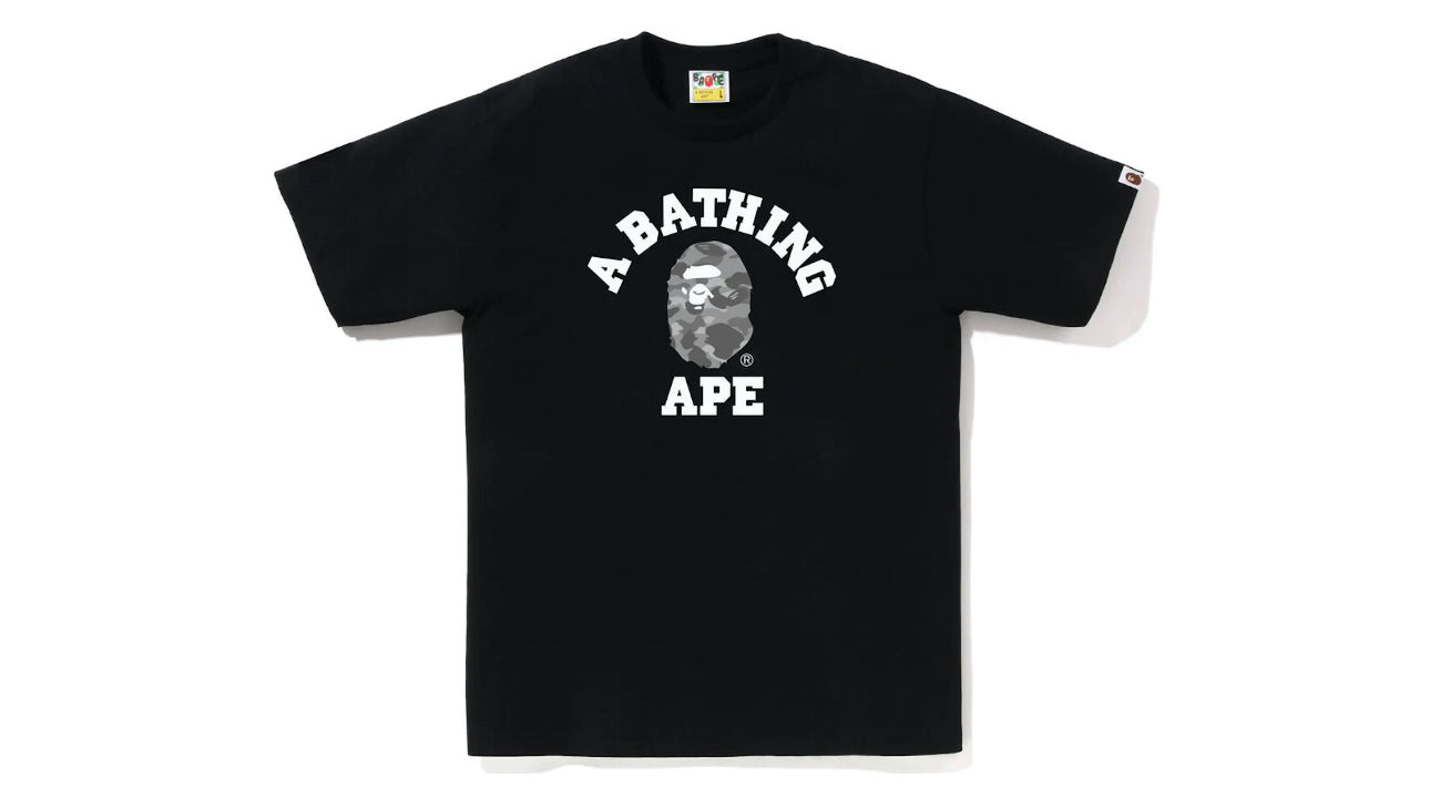 Bape Honeycomb Camo College Tee Black/Grey