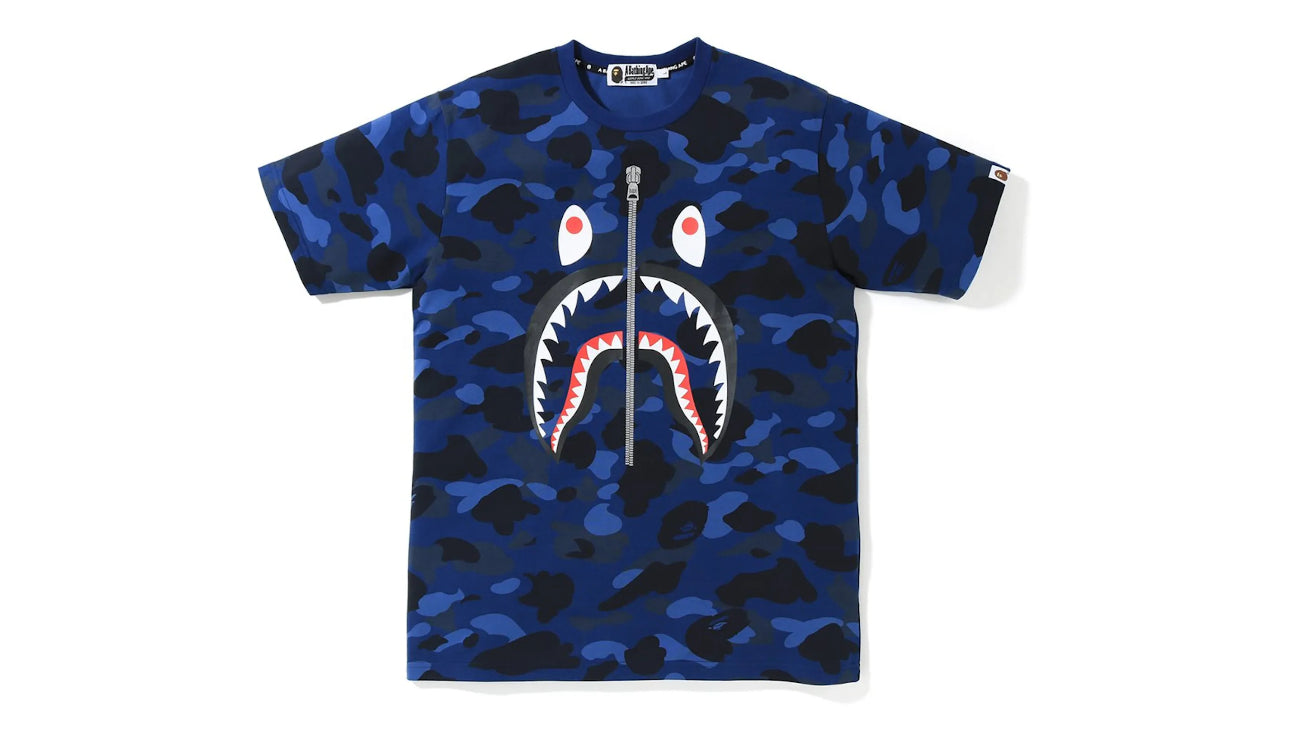 Bape Color Camo Shark Tee                    Blue