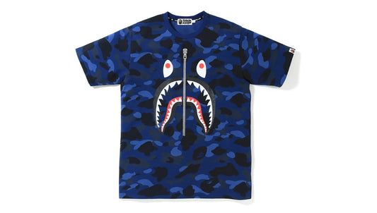 Bape Color Camo Shark Tee                    Blue