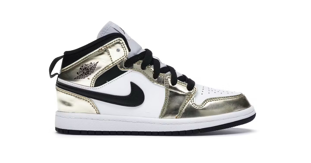 Air Jordan 1 Mid                                       Metallic Gold Black White