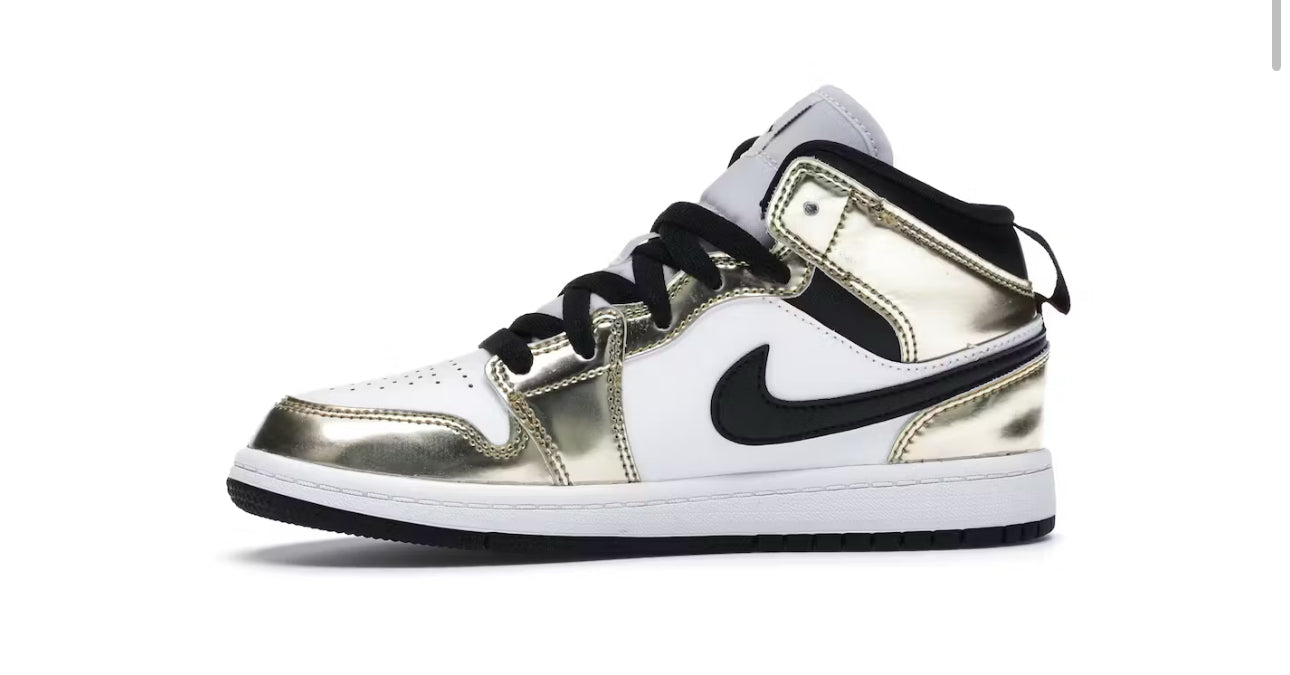 Air Jordan 1 Mid                                       Metallic Gold Black White