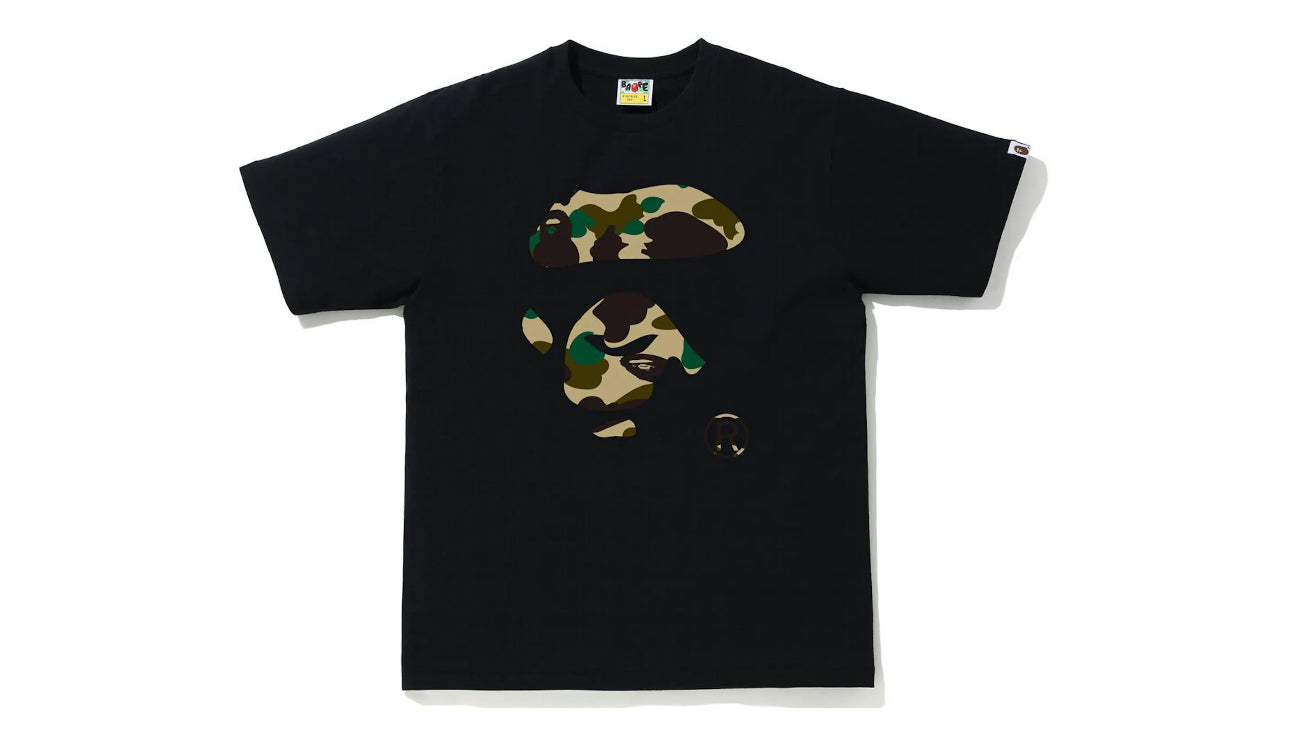 Bape 1st Camo Ape Face Tee                 Black/Yellow